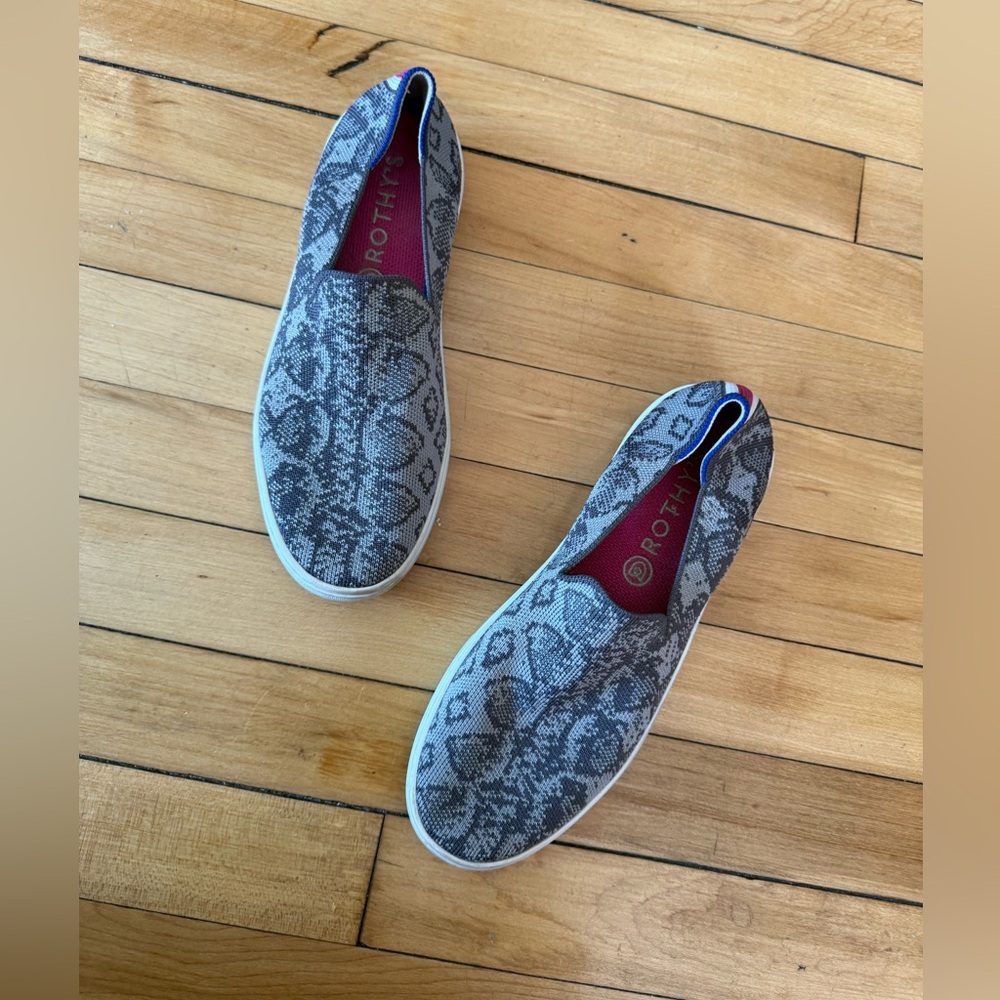 Rothy’s sneakers slip on‎ python grey snake design shoes